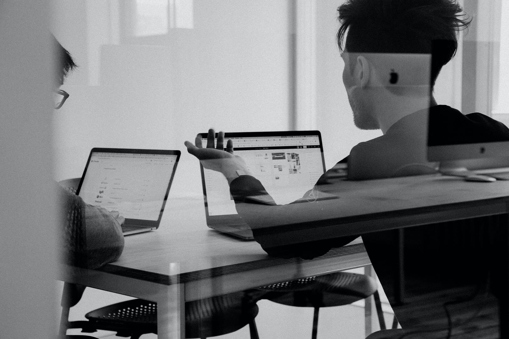 Students working together on computers